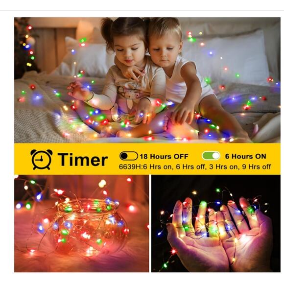 203FT Outdoor Plug in,600 LED StringWaterproof 8 Modes Memory - Picture 7 of 7